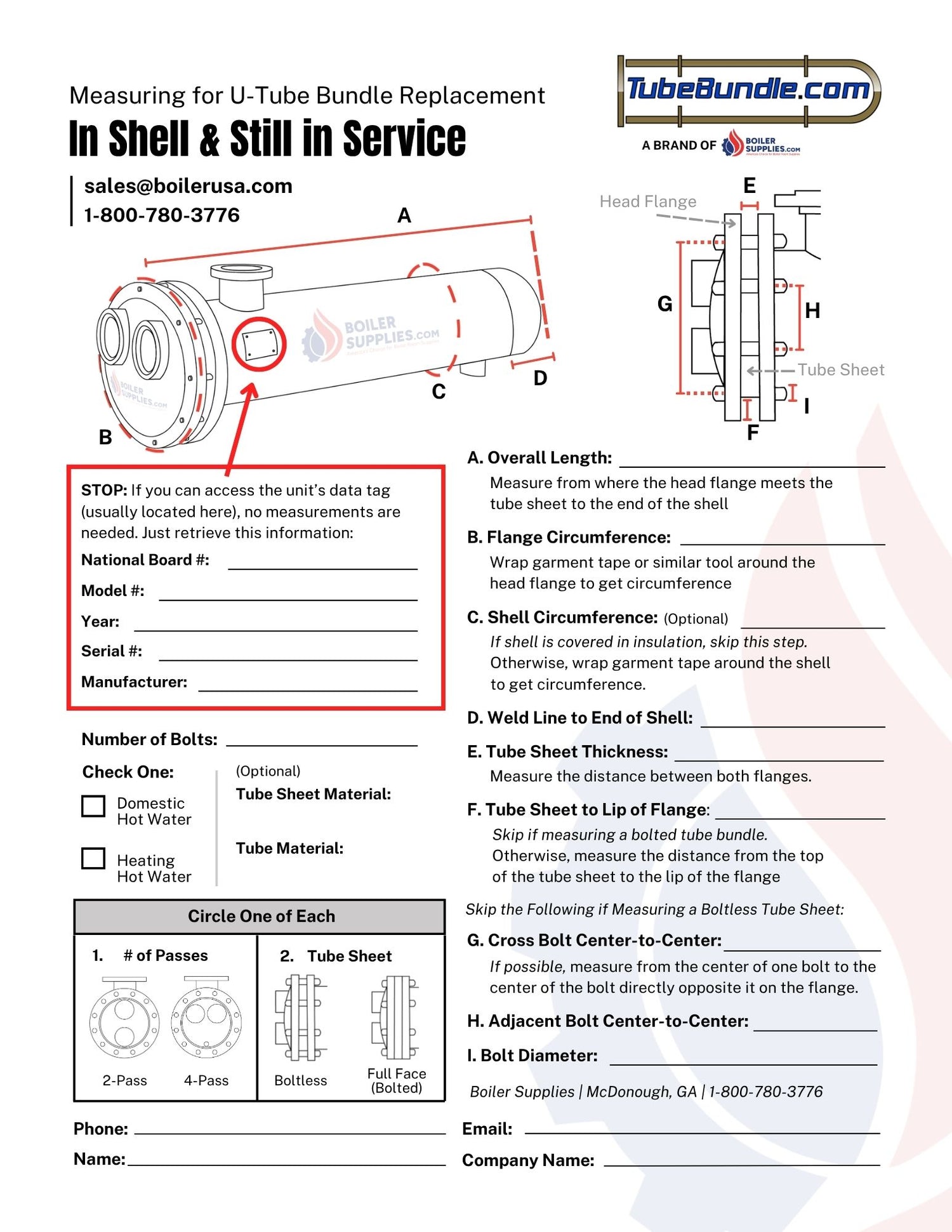 How to Measure for a Replacement When a Tube Bundle is in the Shell