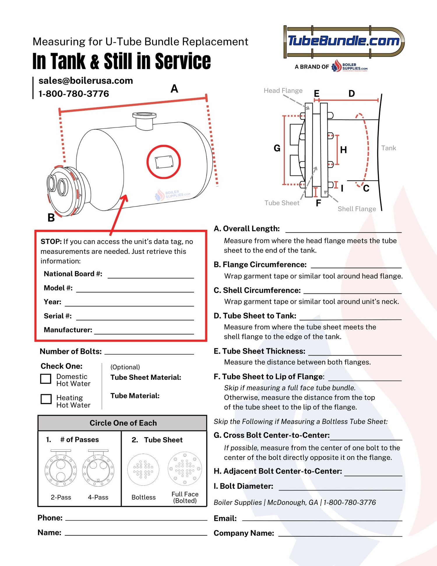 How to Measure for a Replacement When a Tube Bundle is in a Tank