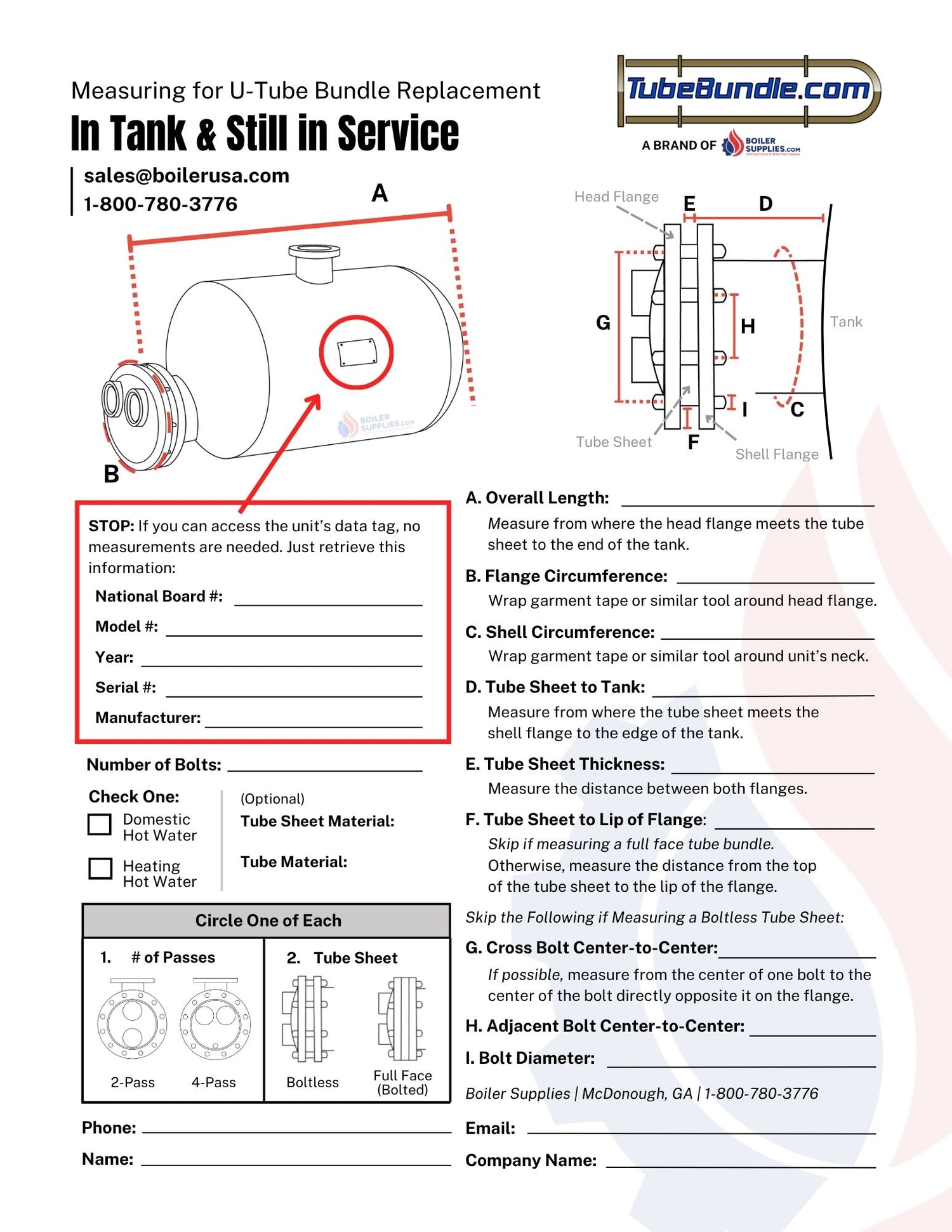 How to Measure for a Replacement When a Tube Bundle is in a Tank