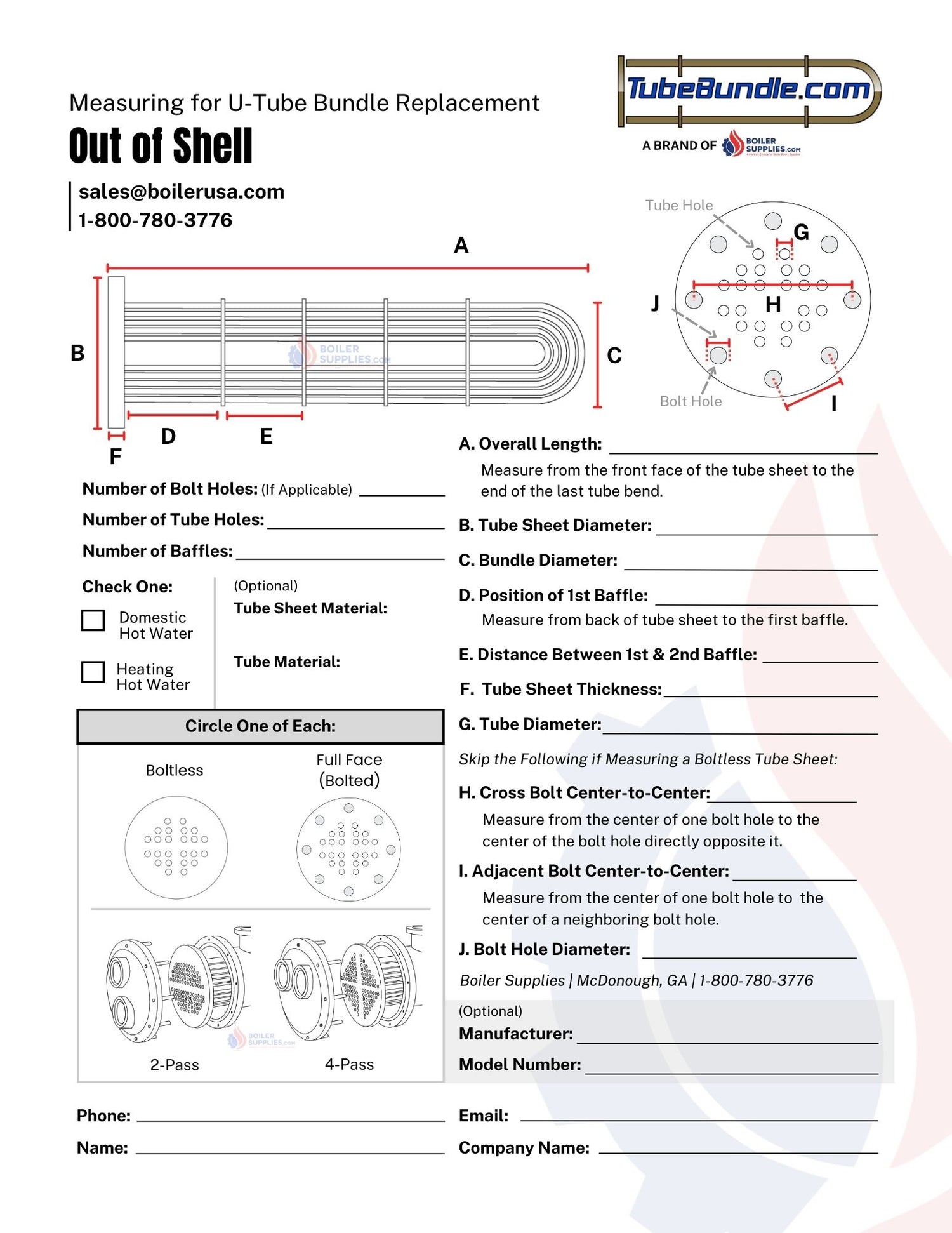 How to Measure for a Replacement When a Tube Bundle is out of the Shell